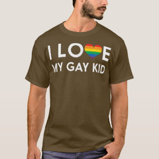 I Liebe My Gay Kid - Regenbogenherz T-Shirt