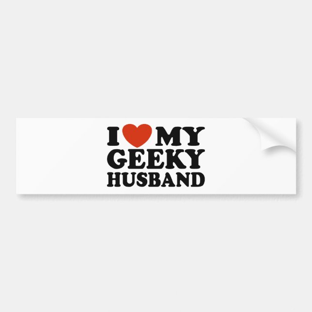 I Liebe My Geeky Husband Autoaufkleber (Vorne)