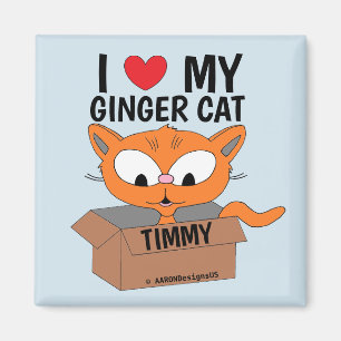 "I Liebe My Ginger Cat" Personalisiert Magnet