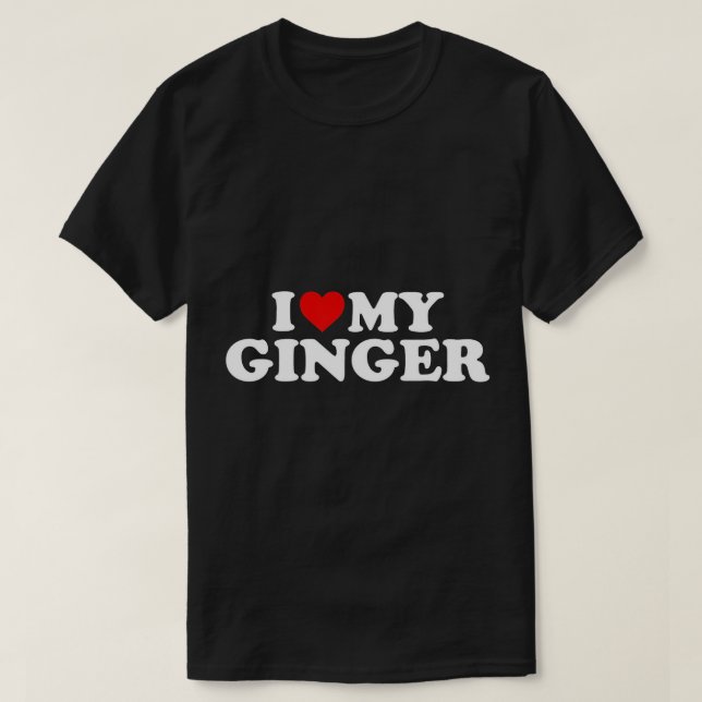 I Liebe My Ginger Redhead - Red Heart T - Shirt (Design vorne)