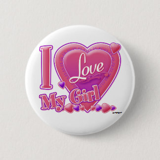 I Liebe My Girl pink/lila - Herz Button