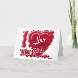 I Liebe My Girl red - heart Feiertagskarte