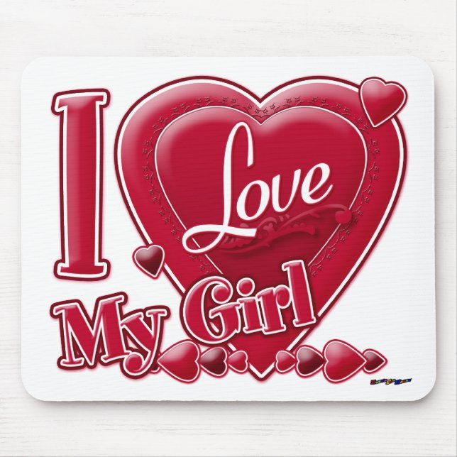 I Liebe My Girl red - heart Mousepad (Vorne)
