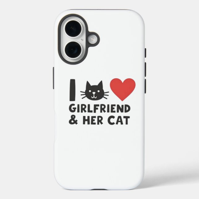 "I Liebe My Girlfriend and their Cat" Cat Head iPh Case-Mate iPhone Hülle (Rückseite)