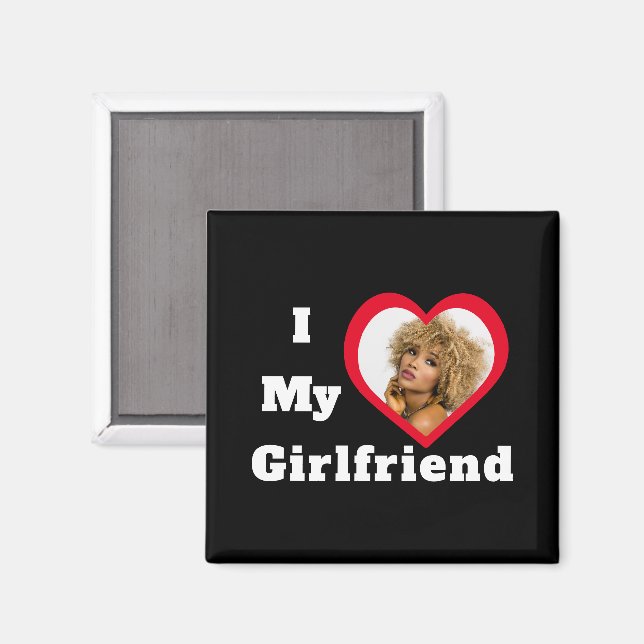 I Liebe My Girlfriend Bae Personalisiertes Foto Magnet (Vorderseite/Rückseite)