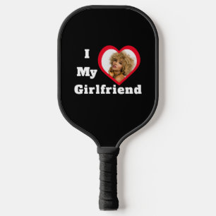 I Liebe My Girlfriend Bae Personalisiertes Foto Pickleball Schläger