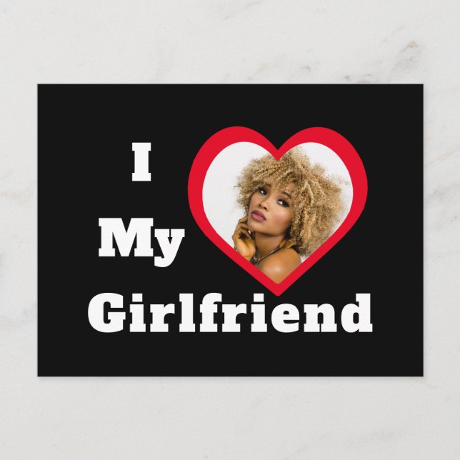 I Liebe My Girlfriend Bae Personalisiertes Foto Postkarte (Vorderseite)