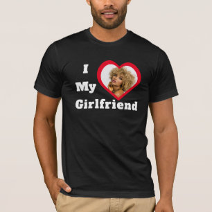 I Liebe My Girlfriend Bae Personalisiertes Foto T-Shirt