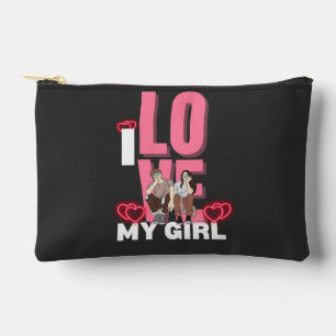 I Liebe My Girlfriend Custom black i luv 1 button Zubehörtasche