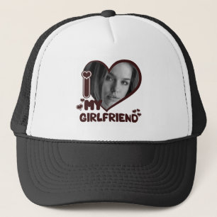 I Liebe My Girlfriend Custom Foto Heart Truckerkappe