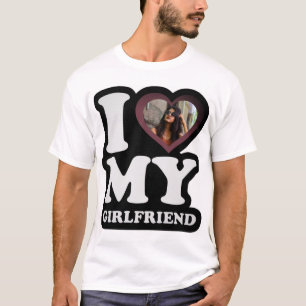I Liebe My Girlfriend Fog - Custom Foto T - Shirt