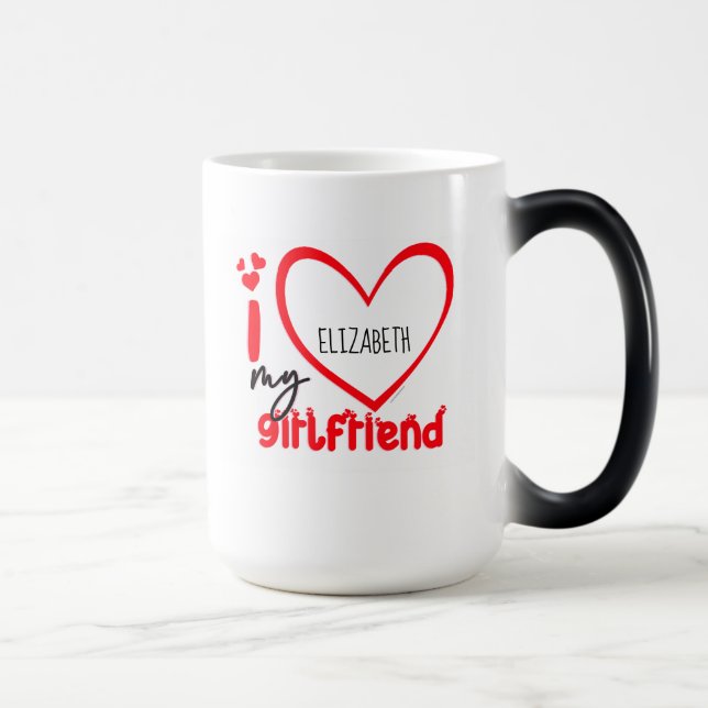 I Liebe My Girlfriend Foto Geschenk Kaffee Tasse (Rechts)