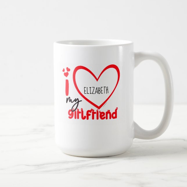 I Liebe My Girlfriend Foto Geschenk Kaffee Tasse (Rechts)