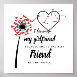 I Liebe My Girlfriend FOTO Geschenk Personalisiert Poster