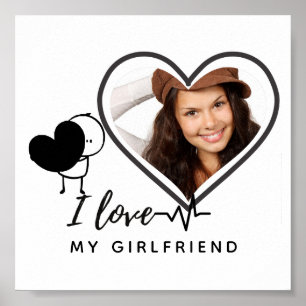 I Liebe My Girlfriend FOTO Geschenk Personalisiert Poster