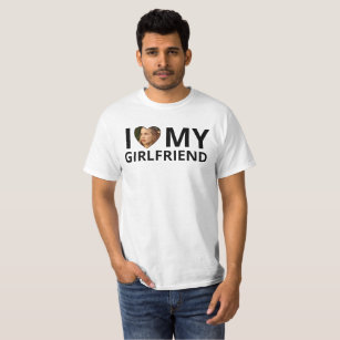 I Liebe My Girlfriend Foto Herzlich Funny T - Shir T-Shirt