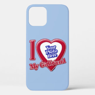 I Liebe My Girlfriend Foto Red Heart Baby Blue Case-Mate iPhone Hülle