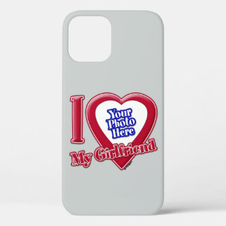 I Liebe My Girlfriend Foto Red Heart Grau Case-Mate iPhone Hülle