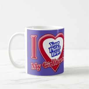 I Liebe My Girlfriend Foto Red Heart Lila Kaffeetasse