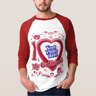 I Liebe My Girlfriend Foto Red Hearts Kiss T-Shirt