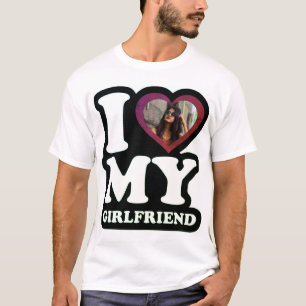 I Liebe My Girlfriend Green Leaf - Custom Foto T-Shirt