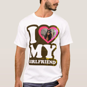 I Liebe My Girlfriend Green Leaf - Custom Foto T- T-Shirt