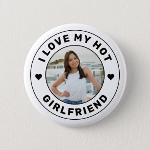 I Liebe My Girlfriend Personalisiert Foto Button