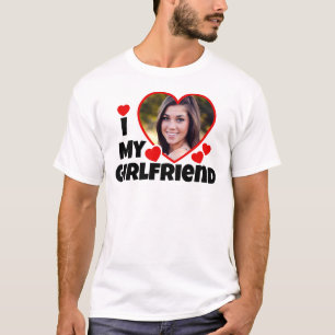 I Liebe My Girlfriend Personalisiert Foto T - Shir T-Shirt