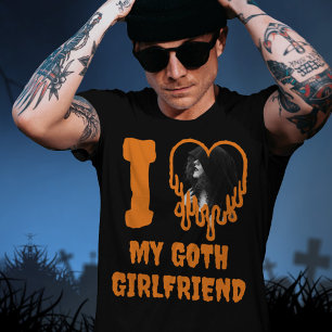 I Liebe My Goth Girlfriend Halloween Heart Foto T-Shirt