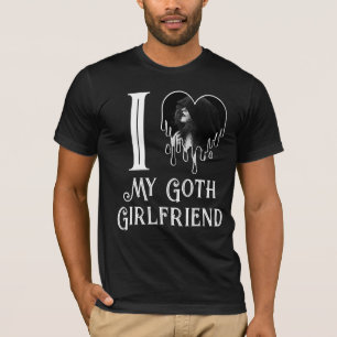 I Liebe My Goth Girlfriend White Heart Gothic Foto T-Shirt