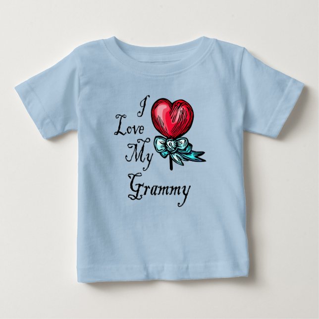 I Liebe My Grammy Heart Lollipop Baby T-shirt (Vorderseite)