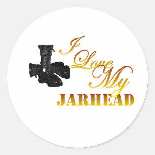 I Liebe My Jarhead 4 Runder Aufkleber