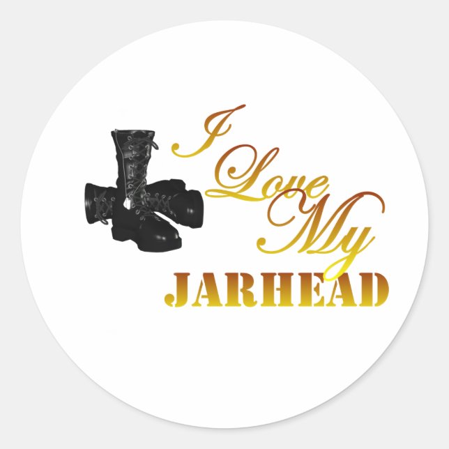 I Liebe My Jarhead 4 Runder Aufkleber (Vorderseite)