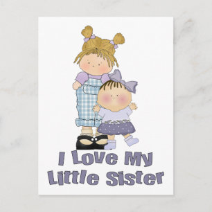 I Liebe My LIttle SIster Girls 2 Postkarte
