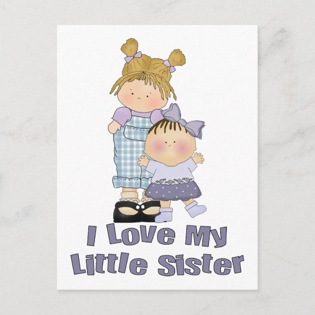 I Liebe My LIttle SIster Girls 2 Postkarte (Vorderseite)