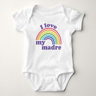 I Liebe My Madre - Niedlicher Regenbogen Baby Strampler