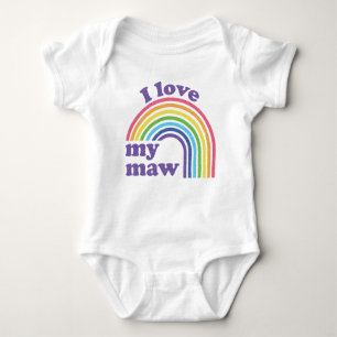 I Liebe My Maw - Niedlicher Regenbogen Baby Strampler