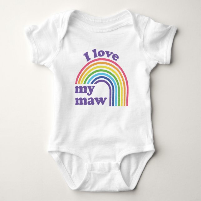 I Liebe My Maw - Niedlicher Regenbogen Baby Strampler (Vorderseite)