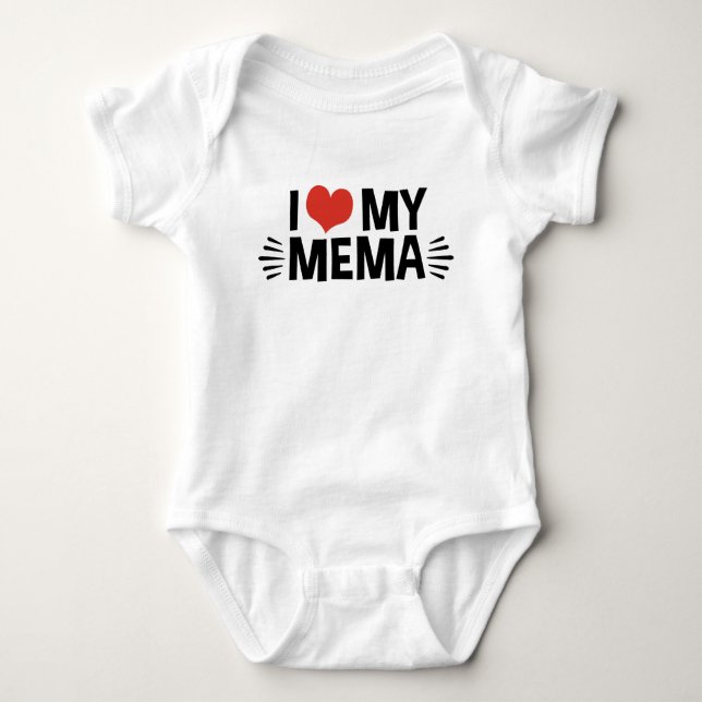 I Liebe My Mema Baby Strampler (Vorderseite)