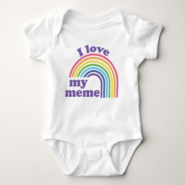 I Liebe My Meme - Niedlicher Regenbogen Baby Strampler (Vorderseite)
