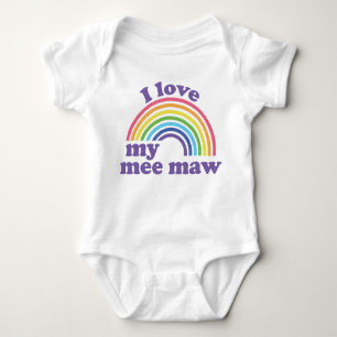 I Liebe My Mew Maw - Niedlicher Regenbogen Baby Strampler
