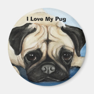 " I Liebe My Mops" Dog Art Magnet