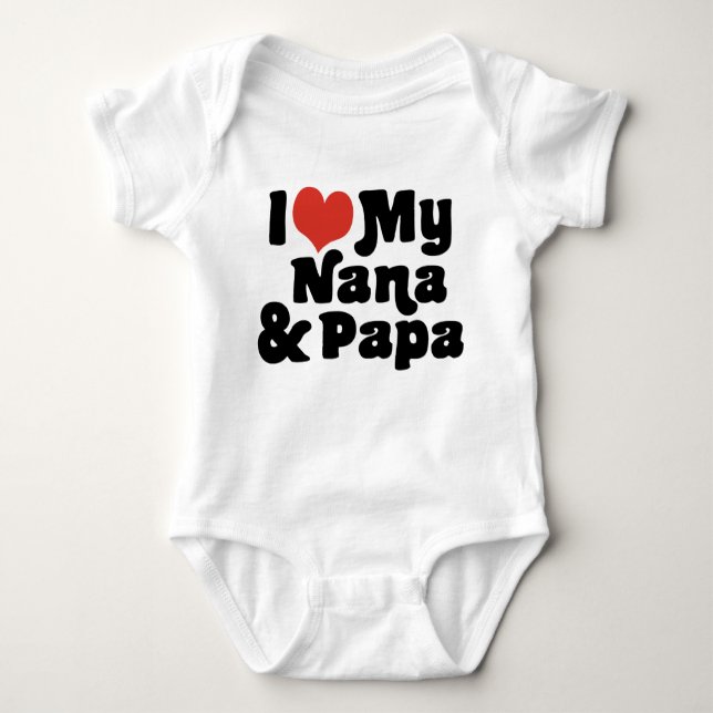 I Liebe My Nana & Papa Baby Strampler (Vorderseite)