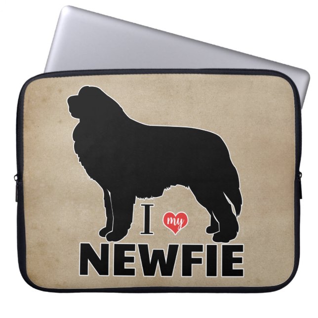 I Liebe my Newfundland Dog Breed Laptopschutzhülle (Vorderseite)