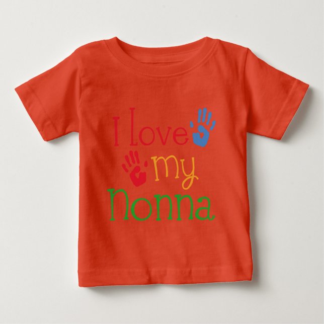 I Liebe My Nonna Handprints Baby T-shirt (Vorderseite)