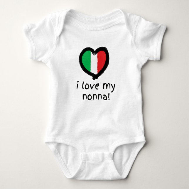 I Liebe My Nonna Italian Baby Bodysuit Shirt (Vorderseite)