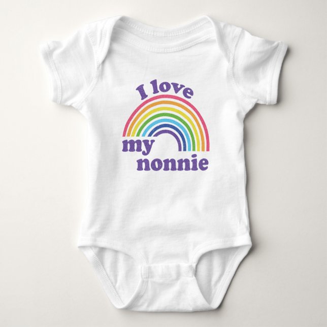 I Liebe My Nonnie - Niedlicher Regenbogen Baby Strampler (Vorderseite)