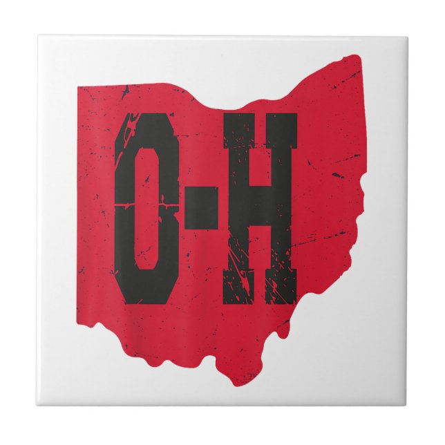 I Liebe My Ohio Zuhause Script Ohio Buckeye Staat Fliese (Vorderseite)