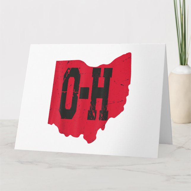 I Liebe My Ohio Zuhause Script Ohio Buckeye Staat Karte (Vorderseite)