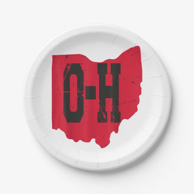 I Liebe My Ohio Zuhause Script Ohio Buckeye Staat Pappteller (Vorderseite)